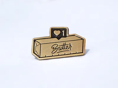 Like Butter butter enamel pin icon illustration lettering like line pin swag type typography vector