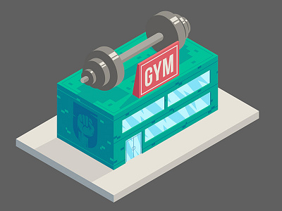 Gym angle art city illustration illustrator isometria isometric vector vetorial