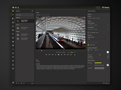 VMS Interface - MP4 Export desktop interface software ui