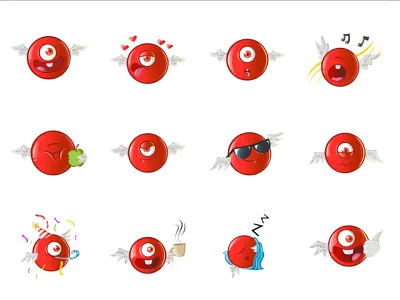 Cute Emojis chat cute design emoji lovable red set shot stickers