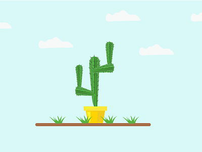 Cactus cactus graphic green illustration pot tree wood