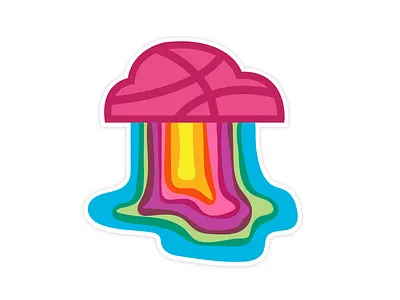Dribbble Sticker Pack Playoff_Sticker Mule cloud creative dribbble rain sticker sticker mule