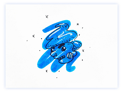 Scribble blue illustration scribble simple