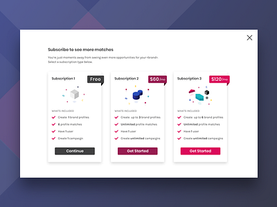 Subscriptions colour icons illustration modal subscription ui web white