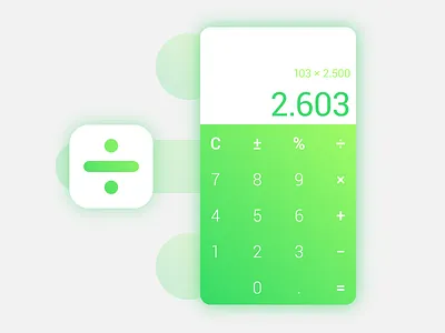 Calculator UI app clean colorful gradient interface login minimal ui ux web