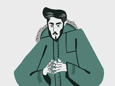 Alex guy illustration parka people portrait