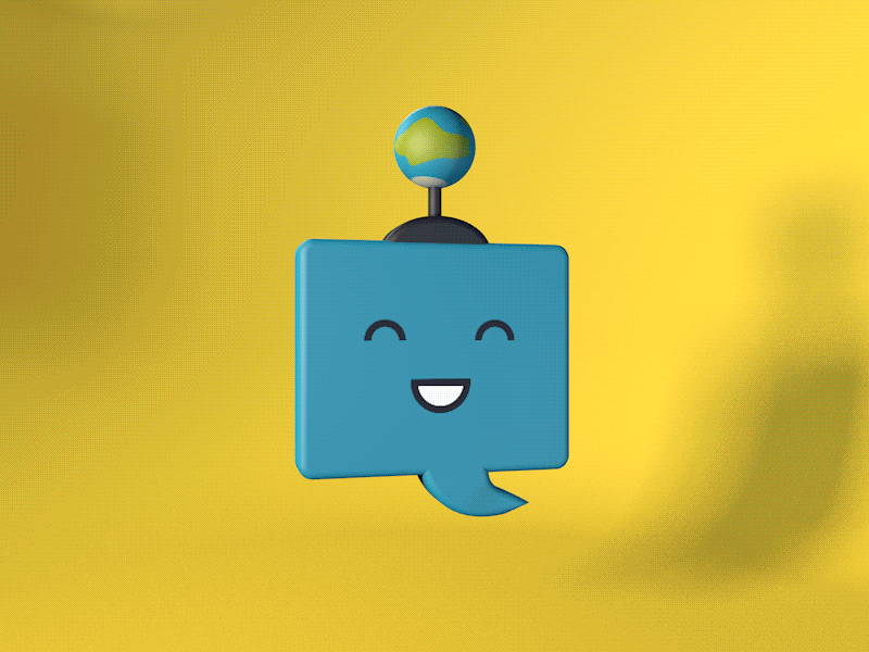 TravelBOT 3d after effects animation bot character chatbot cinema 4d globe happy robot travel world