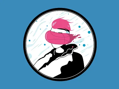 Dribbble Sticker 2d ball dribbble dual tone flat hair illustration rebound sticker sticker mule vector