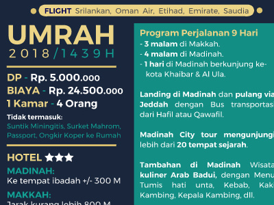 Flyer Umrah blue flyer green umrah