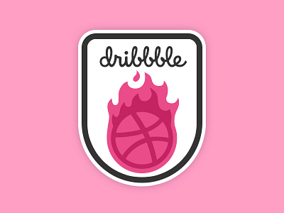 Dribbble Sticker dribbble fire sticker