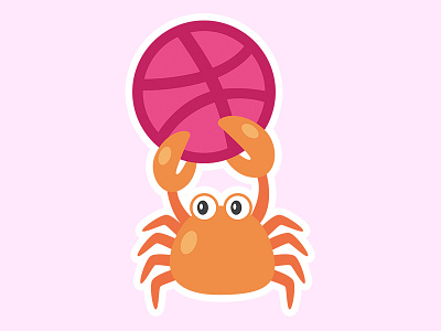 Dribbble Sticker Pack Playoff crab dribbble illustration playoff rebound sticker sticker mule