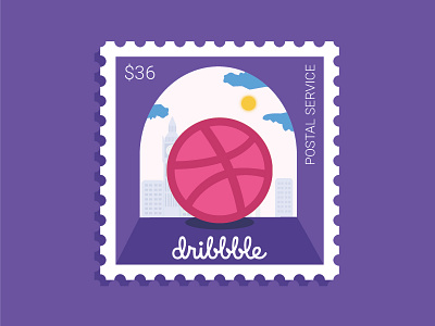 Stamp dribbble postal service stemp