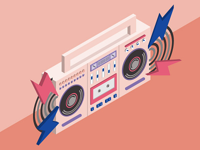 Isometric Boombox boombox electric isometric music radio