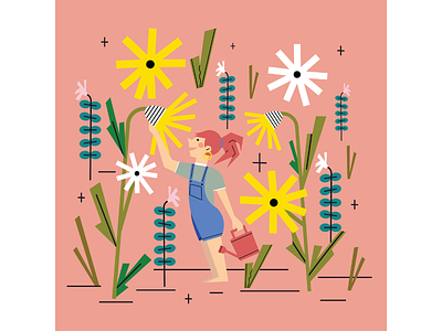 Maltese Spring character flowers garden gardening girl malta nature pattern spring