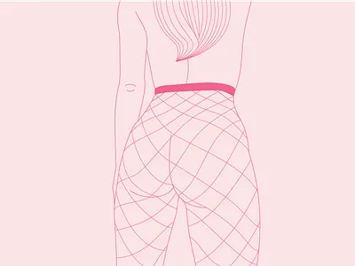 f a d e female fishnets girl illustration linework nude sexy woman