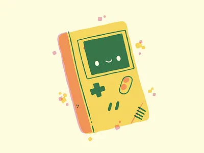 Gameboy happy! 80s blake stevenson character design cute gameboy illustration jetpacks and rollerskates nintendo technology video games