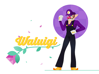 Waaaaaah character design illustration nintendo vector video games waluigi