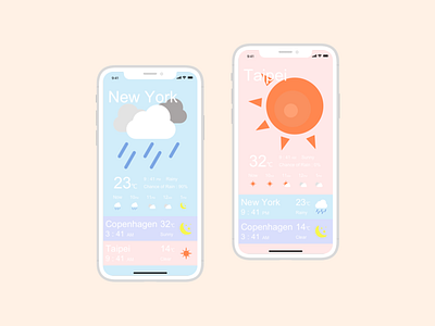 Weather cloud location moon sun ui ux weather