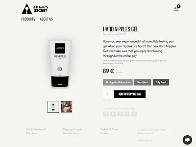 Product Page for Adam's Secret basket fashion product shopping shopping cart site store web