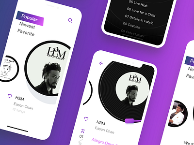 Music app music player playlist records ui ux