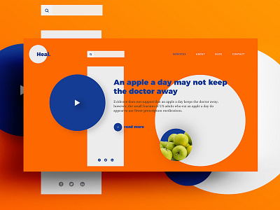 Heal - a health care Web UI Design abstract apple colorful health minimal travel ui ui design ux design web design