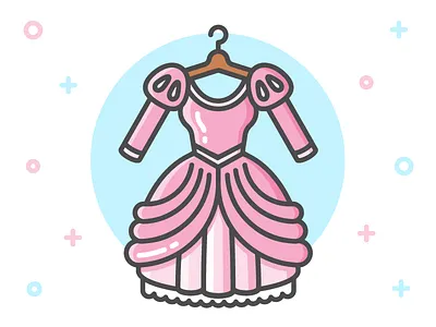 Princess Dress Icon Series: Ariel ariel clothes clothing disney dress fairy tale flat icon line little mermaid mermaid princess