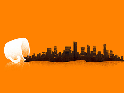 Caffeinopolis city cityscape coffee conceptual illustration imagination minimalist silhouette surreal surrealism textures urban