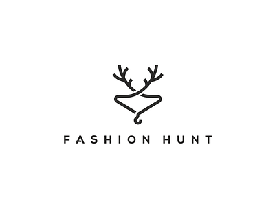 Fashion Hunt logo antlers connection fashion hanger horns hunting icon location navigation smart