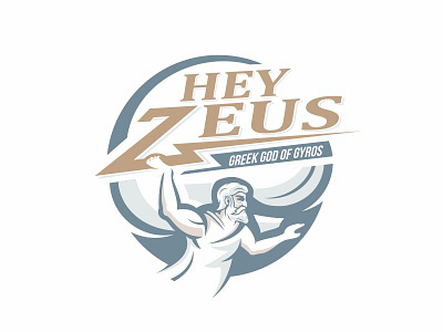 Hey Zeus bar design greece. god gyros logo restaurant souvlaki zeus. greek