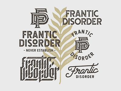 Frantic Disorder branding classic custom type design graphic design logo logotype monogram retro type typography vintage