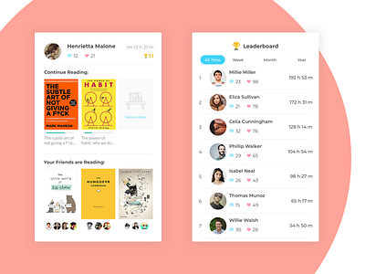 Daily UI challenge #19 Leaderboard book challenge daily dailyui leaderboard read ui