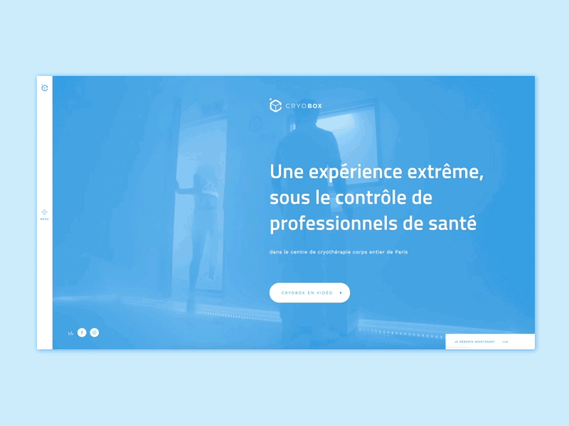 Cryobox blue body breath cold cryotherapy cube experience freeze health ice