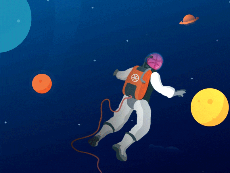First astronaut first hello illustration planet space universe