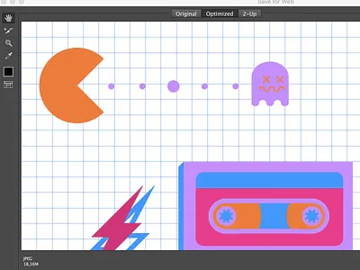 Made in the 80's 80s adobe illustrator analog graphic design lightning pac man pattern