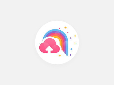 Upload On! - Dribbble Sticker cloud dribbble sticker stickermule