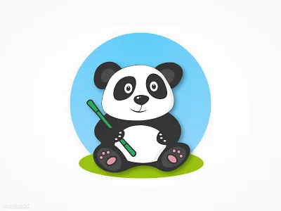 Panda animal bamboo bear character drawing earth illustration nature panda wildlife