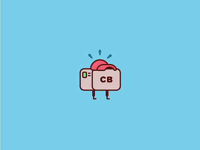 Walker bot box character courier delivery happy package packaging robot shipping sticker tape
