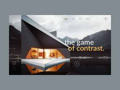 Game of Contrast architecture button grid home landing page menu minimal slider ui ux web website