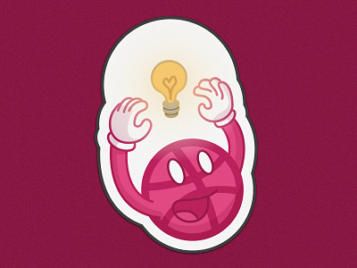 Dribbble Sticker ball dribbble icon ideia lamp sticker