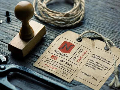 Nomad Hang Tag clothing kc hat label manready nomad rustic tag