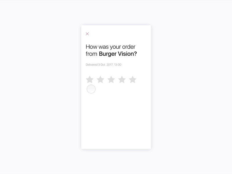 Foodora Ratings button animation pills ratings reviews star ratings