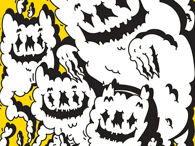 Smoke Dudes cheeky cool dope fire ghost graffiti illustration mural smile smoke sneaky vector