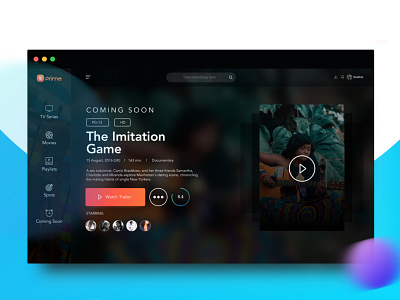 Prime Movie UI kit . design kit movie ui website