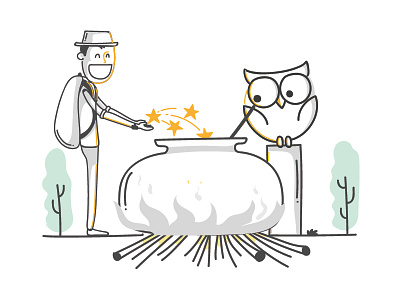 Customer feedback illustrationn feedback flat happy illustration owl positive