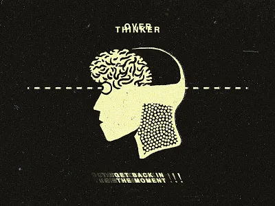 Bad Habits brain drawing flat graphic illustration portrait texture type typography vintage