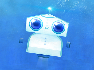 Henlo! blue graphic design illustration robot