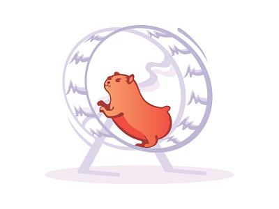 Continuous Iteration gradients hamster wheel line art motion