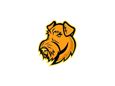 Airedale Terrier Head Mascot airedale terrier bingley terrier breed canine dog mascot terrier waterside terrier