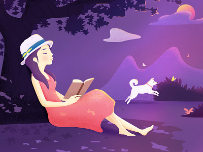 Reading and thinking illustration