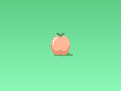 Peach fruit green illustration orange peach vector